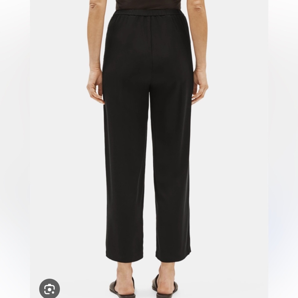 Eileen Fisher Silk High Rise Side Zip Silk Trouser Slack Pants size Medium